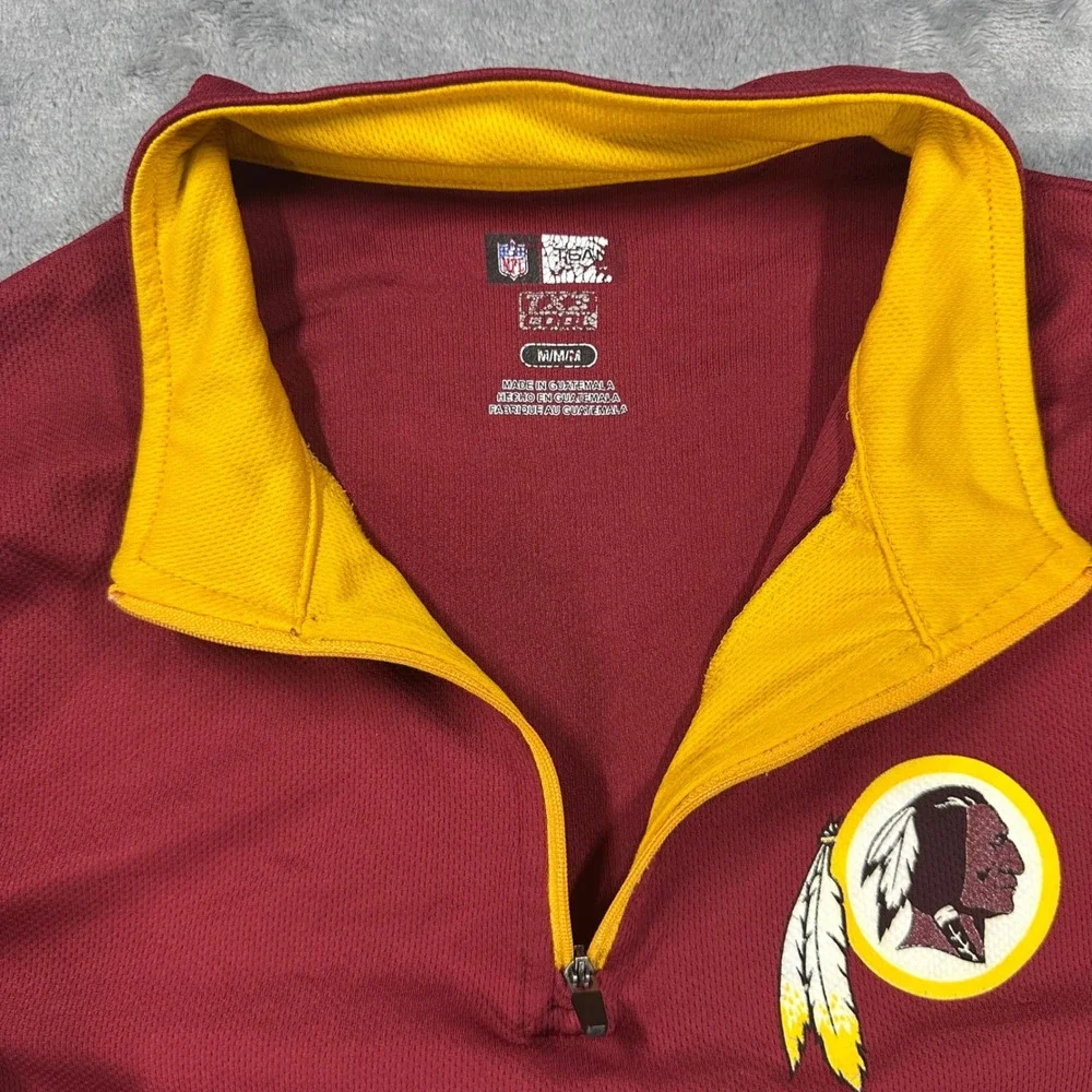 Washington Redskins Quarter Zip Pullover Mens Medium Burgundy NFL Team Apparel